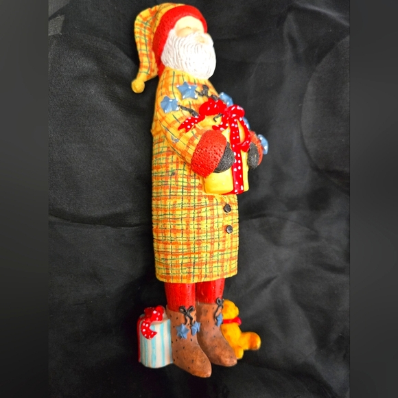 St. Nick in Yellow Plaid Coat w/Gifts Signed ES 1st edition #3 China 1997 - Picture 3 of 9